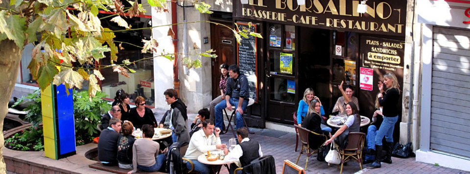 La terrasse du Borsalino au printemps